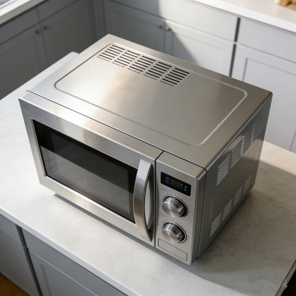 Smart Household Microwave Oven with 360° Even Heating, Adjustable Power Levels, One-Touch Quick Heating, Easy-Clean Cavity, Quiet Operation, Perfect for Baby Food & Reheating, Beginner-Friendly.🥘