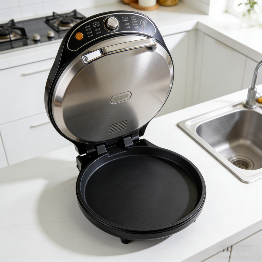 Dual-Sided Non-Stick Electric Pancake Maker – Fast Heating, Temperature Adjustable, Compact Design for Breakfast, Snacks & Daily Home Cooking. 🌿