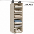 FLOOKIER® 6-Shelf Hanging Closet Organizer – Fabric Storage Shelves for Clothes, Shoes & Everyday Essentials